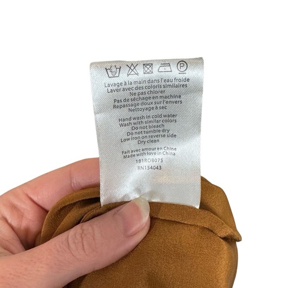 Sezane Annabella 100% Silk Openwork Scalloped Shift Dress Sz:44/US12 PLEASE READ - Picture 11 of 11